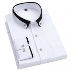 Mens Long Sleeves Dress Shirts Formal No Ironing Elastic Business Shirts Tops