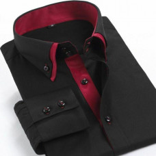 Mens Dress Shirts Clothes Formal Solid Luxury Business Long Sleeves Shirts Tops