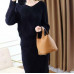 Womens Cashmere Blend Knitted Sweater Dress 2pcs Set Thick Side Slit Skirt Chic