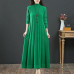 Women's Long Sweater Dress Loose Pullover Half Turtleneck Cashmere Skirt Retro