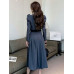 Autumn Fashion Two Piece Set For Women Blazer Coat + Long Skirt 2 Piece Outifts 