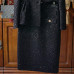 Banquet Party Women Tweed Stand-up Blazer Coat Bodycon Skirt Suits Formal Set Sz