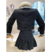 Two Piece Set Women Top Bow Short Jacket Coat Skirt Suits 2 Piece Sets