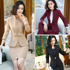 Women Formal Business Suits Blazer Sets Career Office Work Wear Uniforms Slim