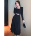 Autumn Fashion Two Piece Set For Women Blazer Coat + Long Skirt 2 Piece Outifts 