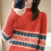 Retro Style Women's Pullover Ethnic Style Sweaters Fall Winter Thick Knitwear Sz