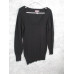 Say What Women's Sweater Large Ribbed Cuff Scoop Hem Rayon Blend Stretch Black