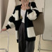 Fashion Women's Faux Mink Fur Sweater Cardigan Loose Knit Tops Travel Knitwear