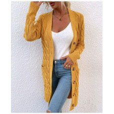 Women's cardigan sweater autumn and winter long coat knitted sweater